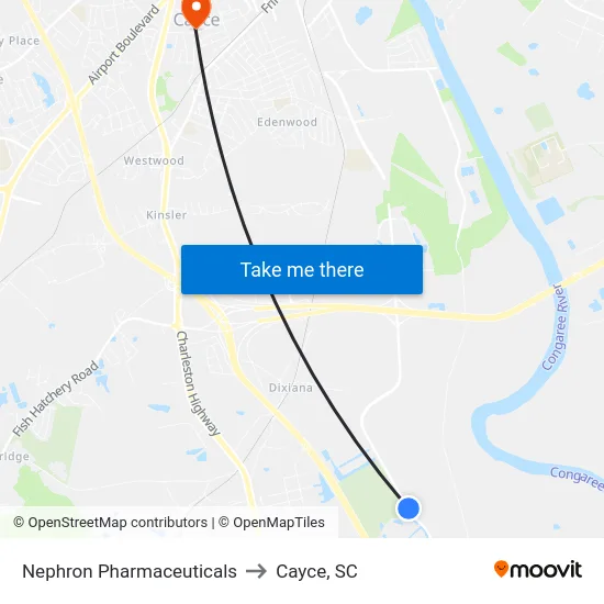 Nephron Pharmaceuticals to Cayce, SC map