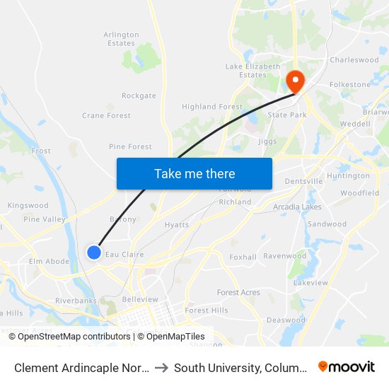 Clement Ardincaple North to South University, Columbia map