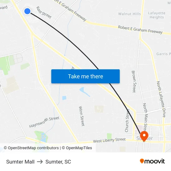 Sumter Mall to Sumter, SC map