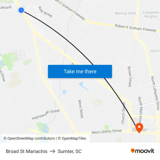 Broad St Mariachis to Sumter, SC map