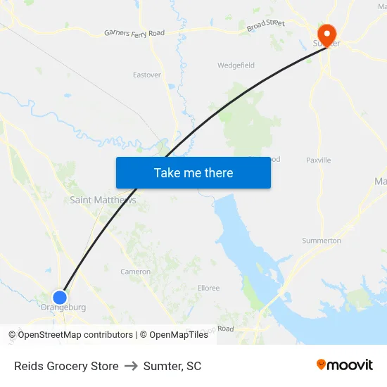 Reids Grocery Store to Sumter, SC map