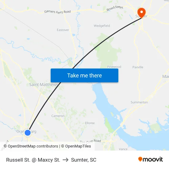 Russell St. @ Maxcy St. to Sumter, SC map