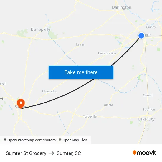Sumter St Grocery to Sumter, SC map