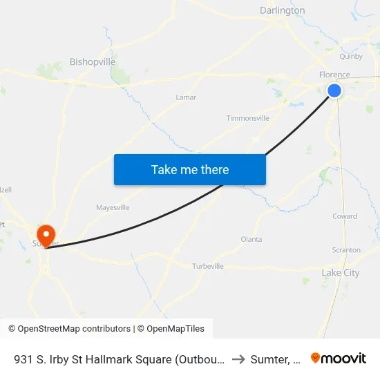 931 S. Irby St Hallmark Square (Outbound) to Sumter, SC map