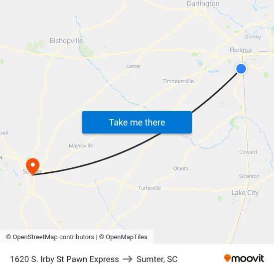 1620 S. Irby St Pawn Express to Sumter, SC map
