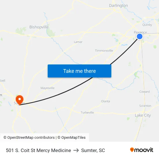 501 S. Coit St Mercy Medicine to Sumter, SC map