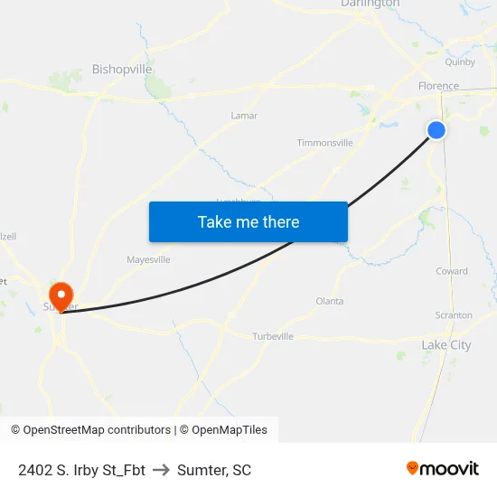 2402 S. Irby St_Fbt to Sumter, SC map