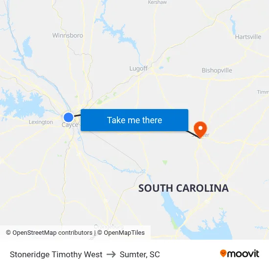 Stoneridge Timothy West to Sumter, SC map