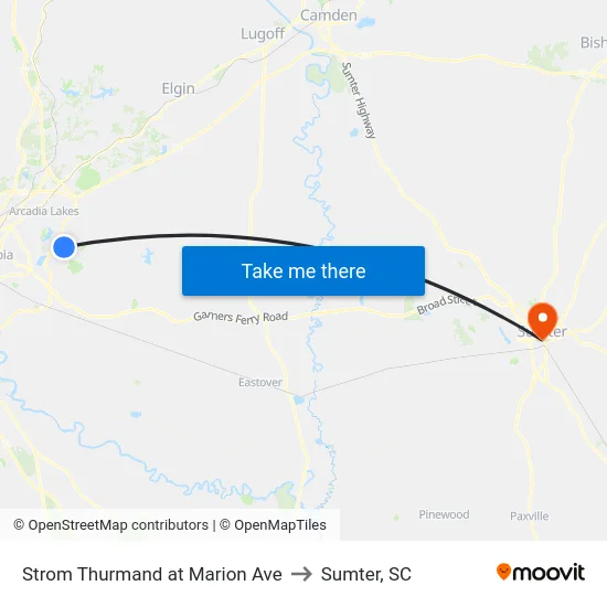 Strom Thurmand at Marion Ave to Sumter, SC map
