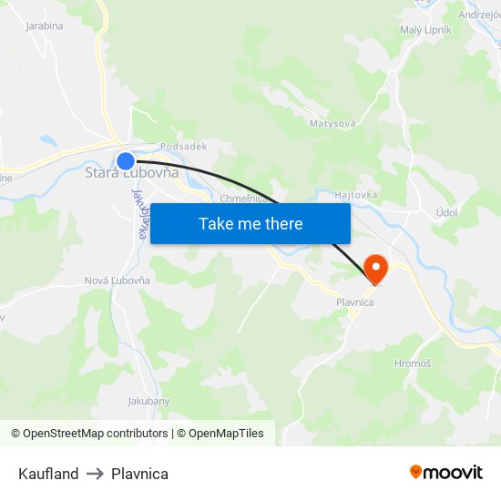 Kaufland to Plavnica map