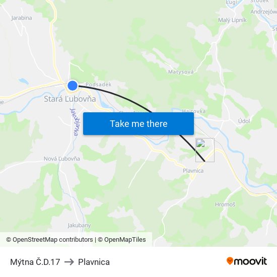 Mýtna Č.D.17 to Plavnica map