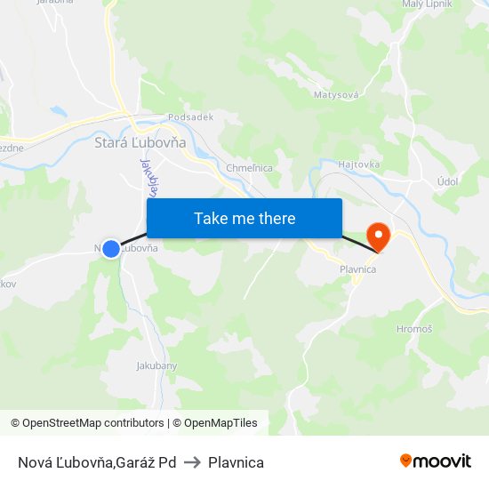 Nová Ľubovňa,Garáž Pd to Plavnica map