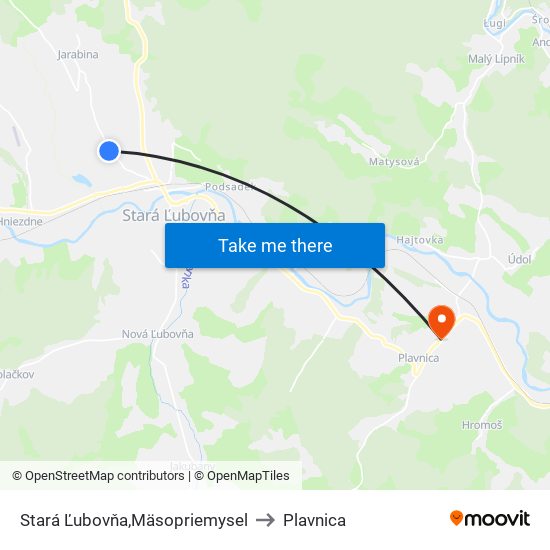 Stará Ľubovňa,Mäsopriemysel to Plavnica map