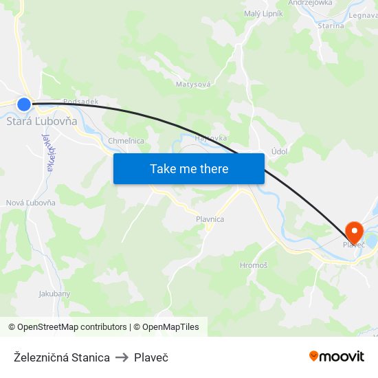 Železničná Stanica to Plaveč map