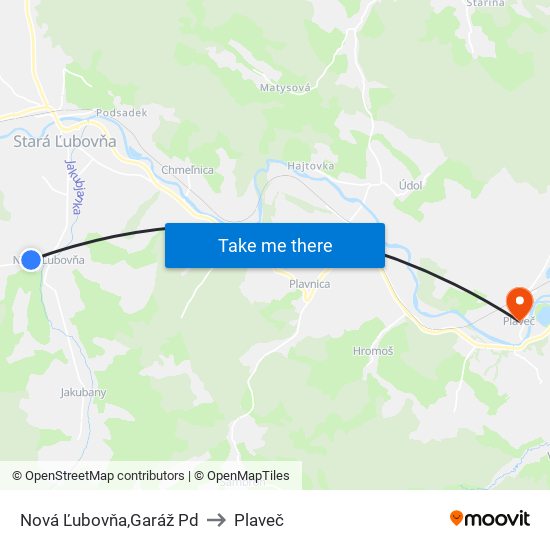 Nová Ľubovňa,Garáž Pd to Plaveč map