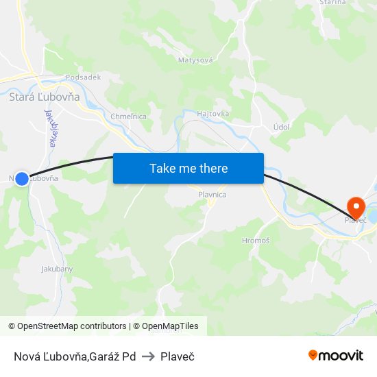 Nová Ľubovňa,Garáž Pd to Plaveč map