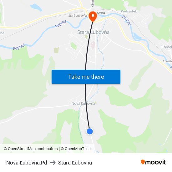 Nová Ľubovňa,Pd to Stará Ľubovňa map