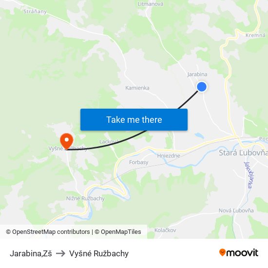 Jarabina,Zš to Vyšné Ružbachy map