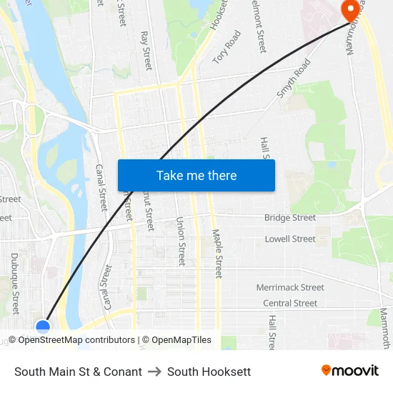 South Main St & Conant to South Hooksett map