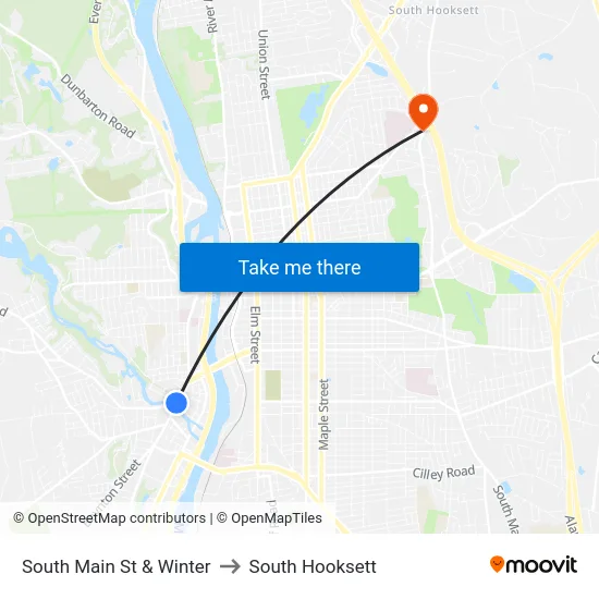 South Main St & Winter to South Hooksett map