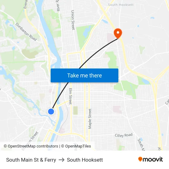 South Main St & Ferry to South Hooksett map