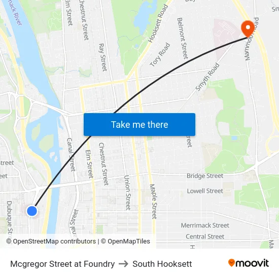 Mcgregor Street at Foundry to South Hooksett map