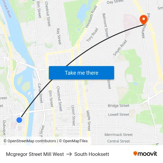Mcgregor Street Mill West to South Hooksett map