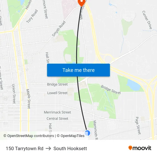 150 Tarrytown Rd to South Hooksett map