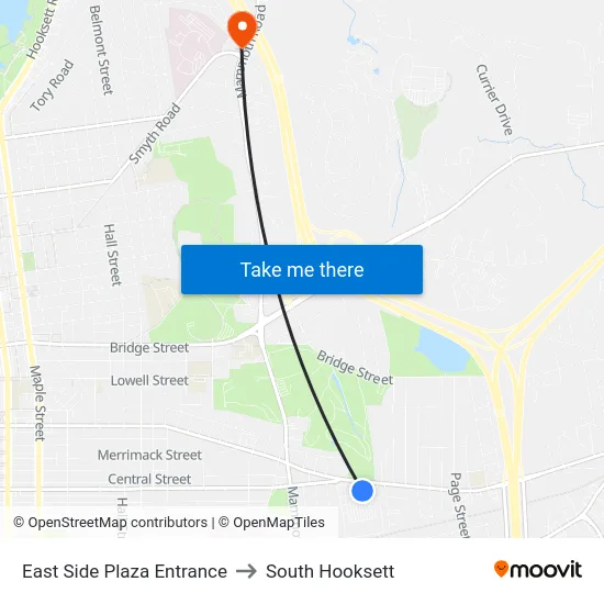 East Side Plaza Entrance to South Hooksett map