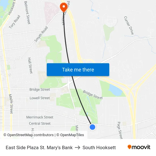 East Side Plaza St. Mary's Bank to South Hooksett map