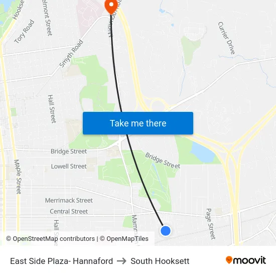 East Side Plaza- Hannaford to South Hooksett map