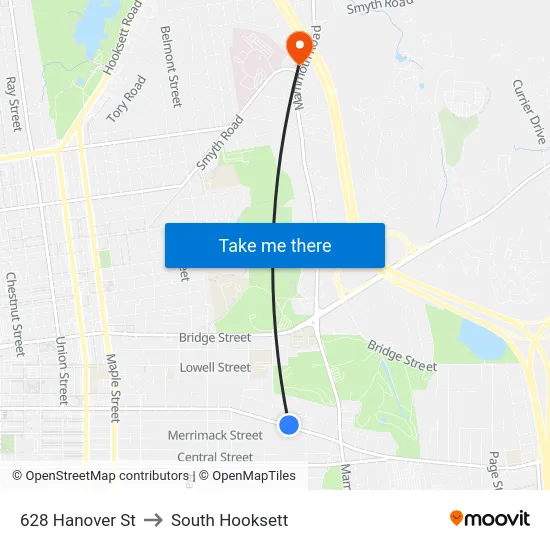 628 Hanover St to South Hooksett map