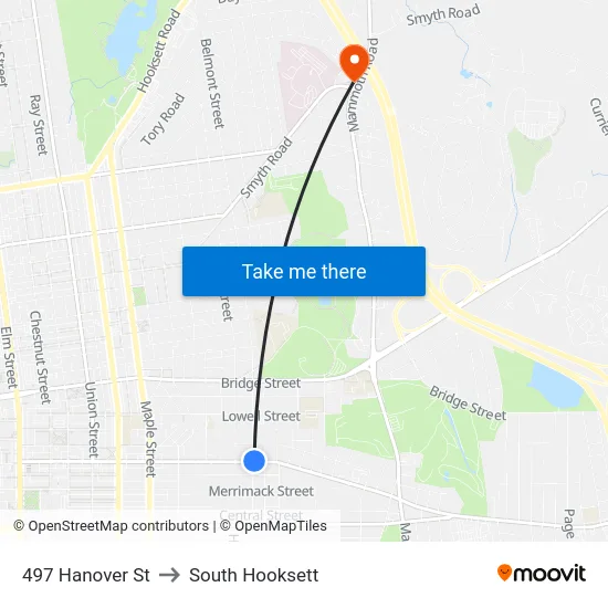 497 Hanover St to South Hooksett map