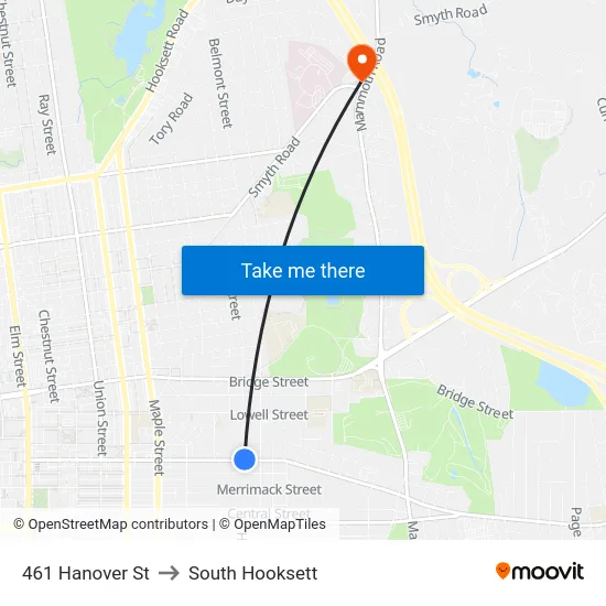 461 Hanover St to South Hooksett map