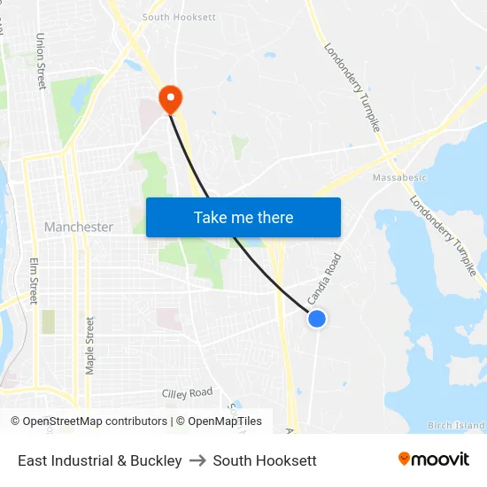 East Industrial & Buckley to South Hooksett map
