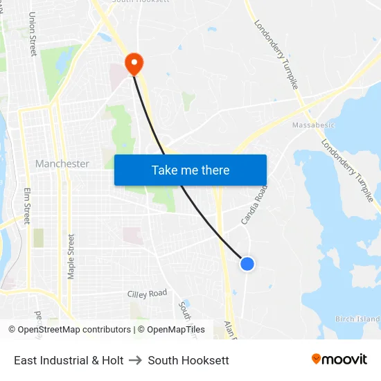 East Industrial & Holt to South Hooksett map