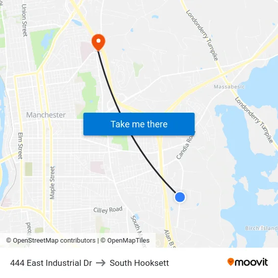 444 East Industrial Dr to South Hooksett map