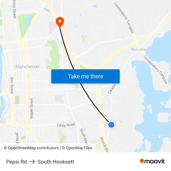 Pepsi Rd to South Hooksett map