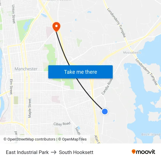 East Industrial Park to South Hooksett map