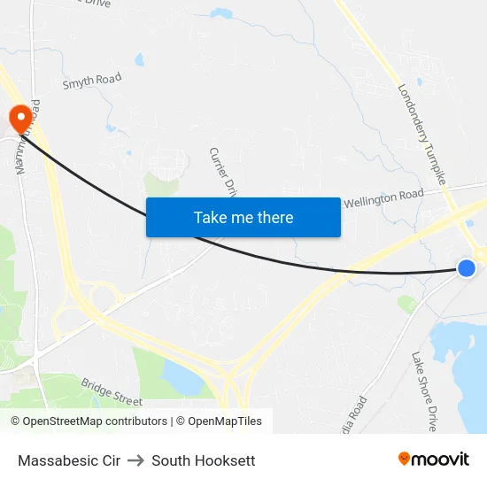 Massabesic Cir to South Hooksett map