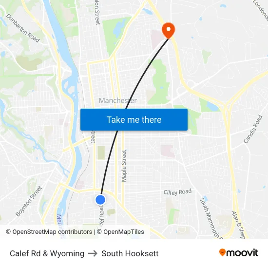 Calef Rd & Wyoming to South Hooksett map