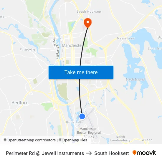 Perimeter Rd @ Jewell Instruments to South Hooksett map