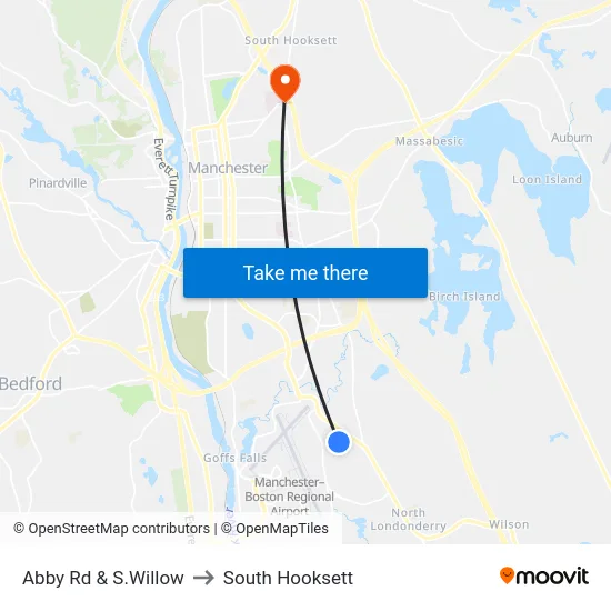 Abby Rd & S.Willow to South Hooksett map