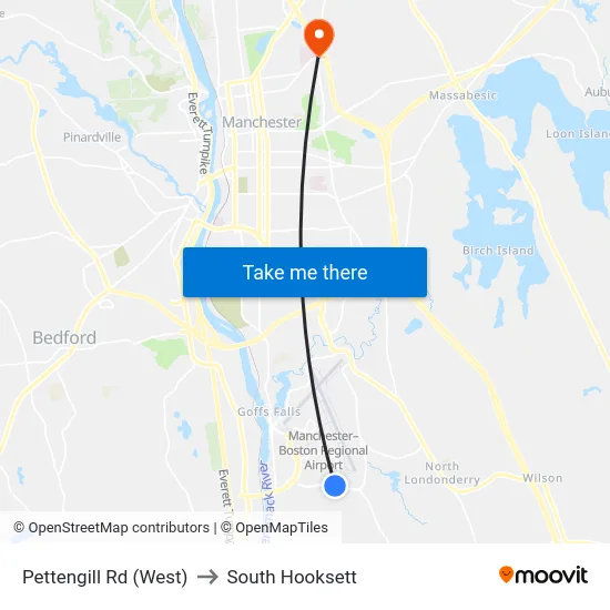 Pettengill Rd (West) to South Hooksett map