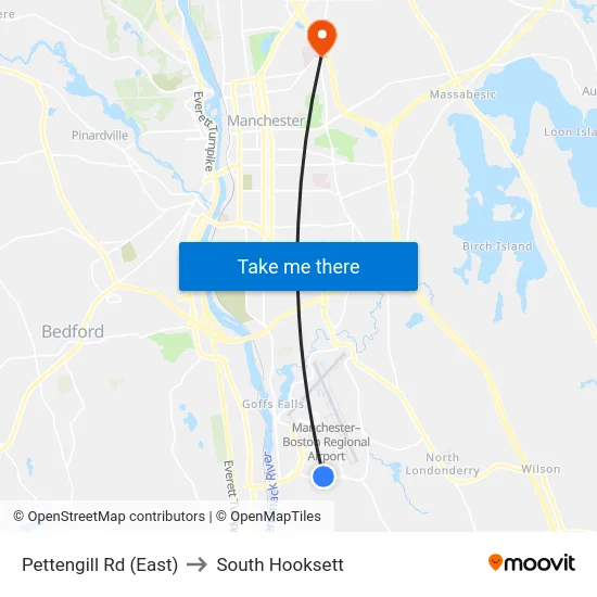 Pettengill Rd (East) to South Hooksett map