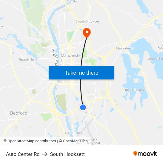 Auto Center Rd to South Hooksett map