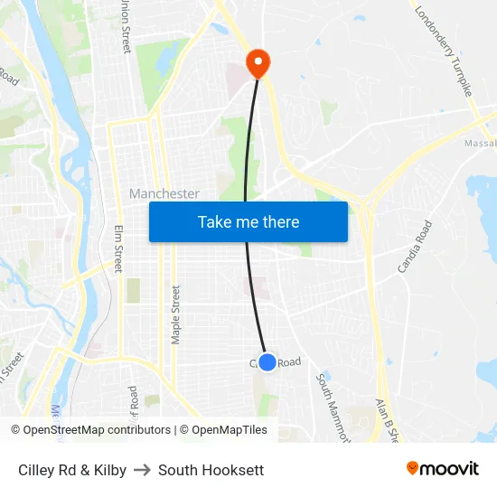 Cilley Rd & Kilby to South Hooksett map