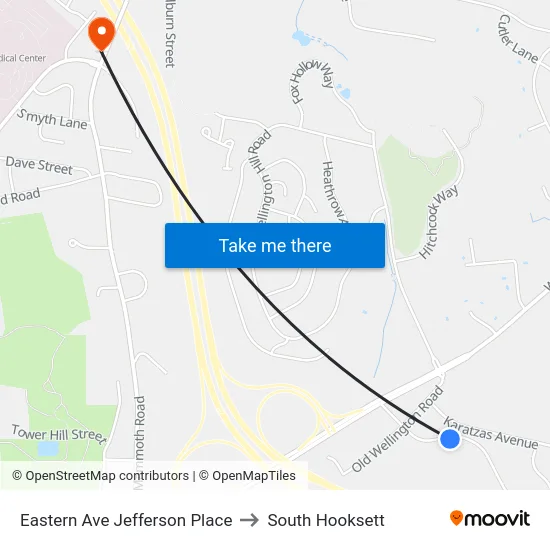 Eastern Ave  Jefferson Place to South Hooksett map