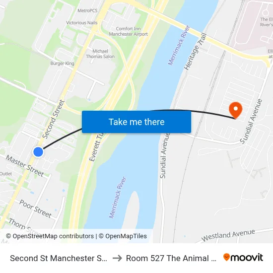 Second St  Manchester Subaru to Room 527 The Animal Room map