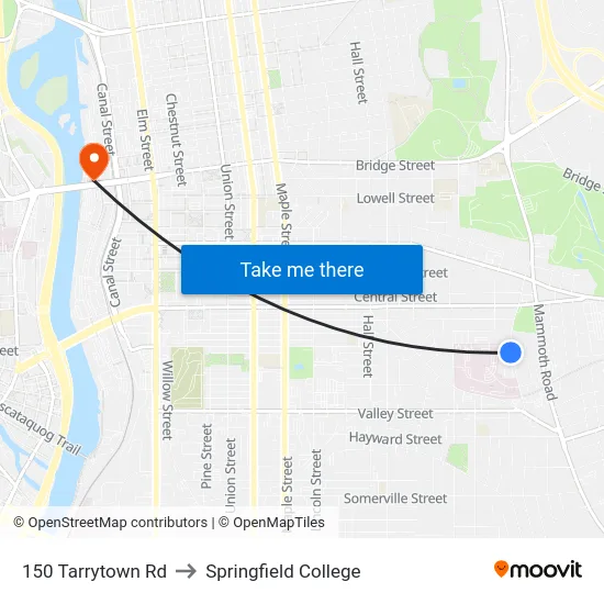 150 Tarrytown Rd to Springfield College map